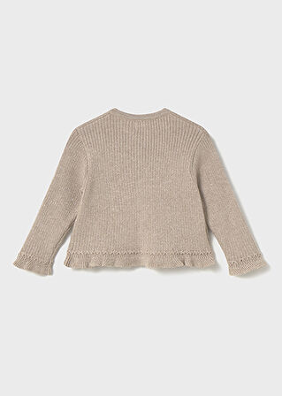 Mayoral Bej Kız Bebek Fırfırlı Örgü Hırka 2358