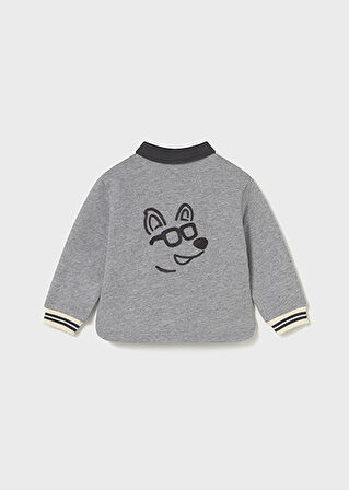 Mayoral Gri Erkek Bebek İşlemeli Sweatshirt 2415
