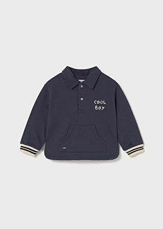 Mayoral Lacivert  Erkek Bebek İşlemeli Sweatshirt 2415