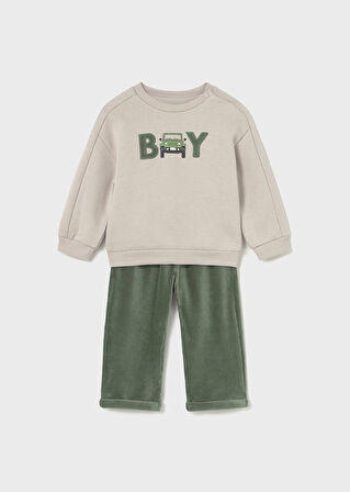 Mayoral Erkek Bebek Kadife Pantolon ve Sweatshirt Set
