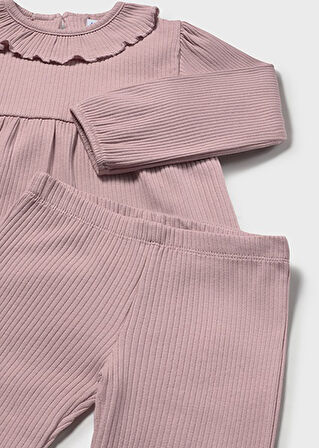 Mayoral Pembe Kız Bebek 3 Parça Yelekli Takım 2593