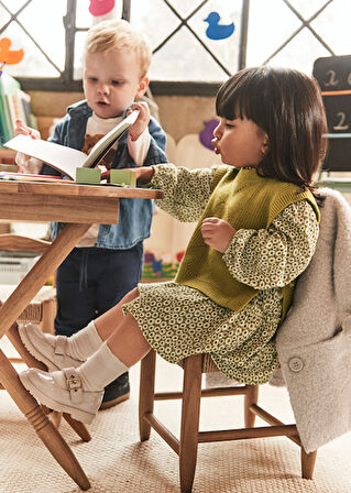 Mayoral Yeşil Kız Bebek Yelek Elbise Takım 2913