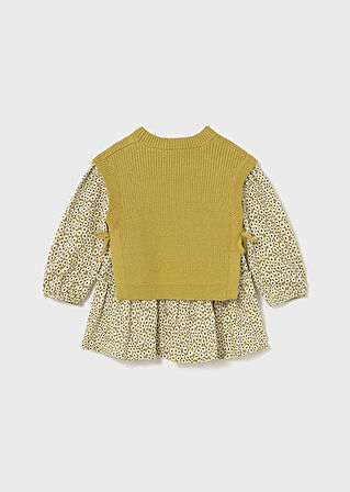 Mayoral Yeşil Kız Bebek Yelek Elbise Takım 2913