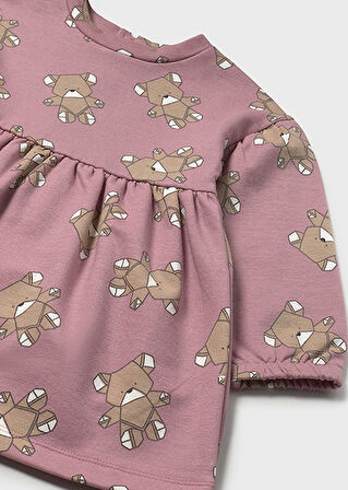 Mayoral Pembe Kız Bebek Desenli Elbise 2916