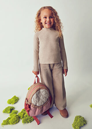 Mayoral Bej Kız Çocuk Balıkçı Yaka Kazak 4001