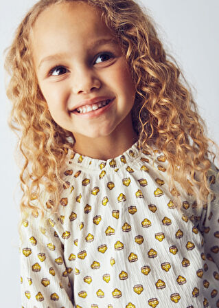 Mayoral Bej Hardal Kız Çocuk Şifon Örgü Bluz 4003