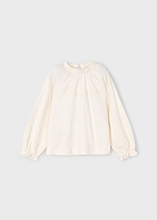 Mayoral Bej Kız Çocuk Şifon Örgü Bluz 4003