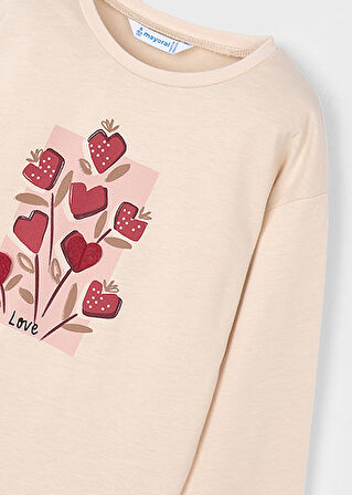 Mayoral Bej Kız Çocuk Uzun Kollu Tişört 4005