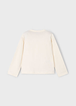 Mayoral Bej Kız Çocuk Baskılı Tişört 4009