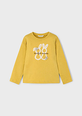 Mayoral Sarı Kız Çocuk Nakışlı Uzun Kollu Tişört 4010