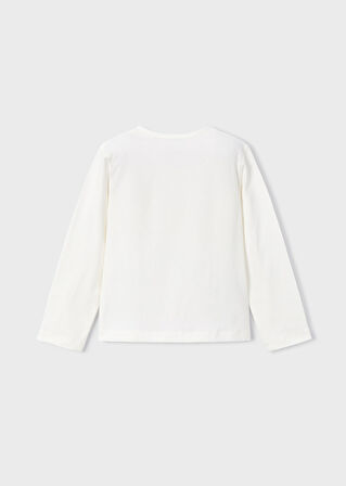 Mayoral Kız Çocuk Krem Uzun Kollu Tişört 4011
