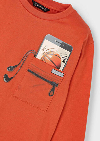 Mayoral Erkek Çocuk Uzun Kol Telefon Modelli Tshirt
