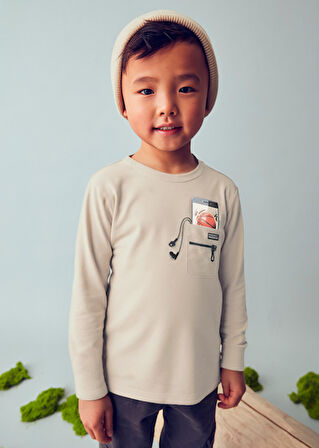 Mayoral Kahve Erkek Çocuk Uzun Kollu Tişört 4078