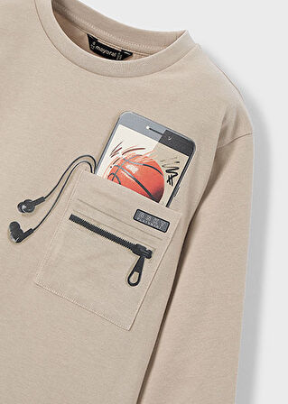 Mayoral Kahve Erkek Çocuk Uzun Kollu Tişört 4078