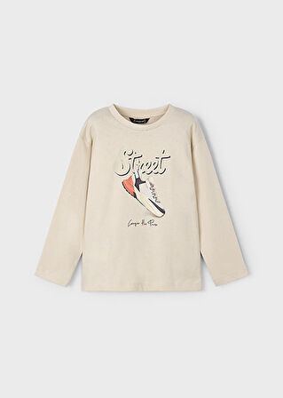 Mayoral Bej Erkek Çocuk Uzun Kollu T-shirt 4079