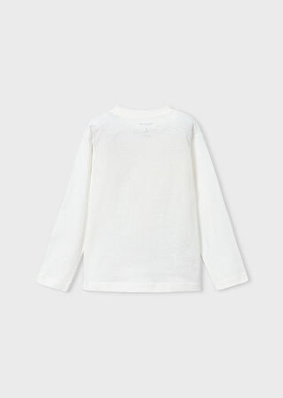 Mayoral Krem Erkek Çocuk Baskılı Uzun Kollu Tişört 4085