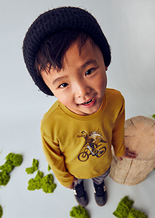 Mayoral Sarı Erkek Çocuk Baskılı Uzun Kollu Tişört 4087