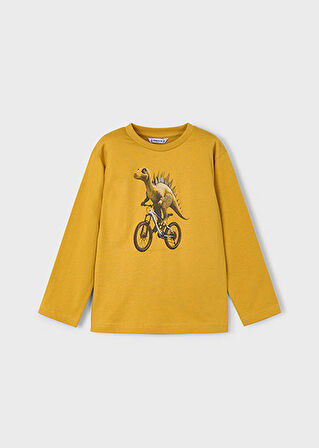 Mayoral Sarı Erkek Çocuk Baskılı Uzun Kollu Tişört 4087