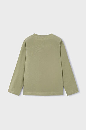 Erkek Çocuk Normal Kalıp Uzun Kollu Dinozor Baskılı T-Shirt - Yeşil | 5 Yaş