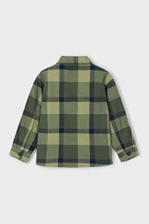 Erkek Çocuk Regular Fit Ekose Desenli Gömlek - Haki | 3 Yaş