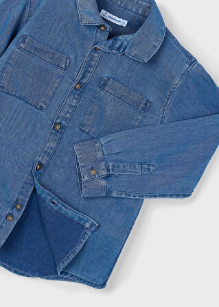 Mayoral Erkek Çocuk Uzun Kol Denim Gömlek