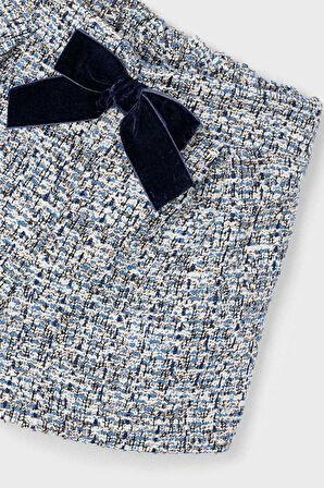 Kız Çocuk Fiyonklu Şort - Mavi | 9 Yaş