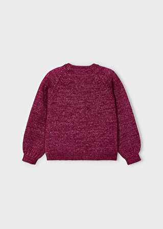 Mayoral Vişne Kız Çocuk Çiçek Aplikeli Kazak 4308