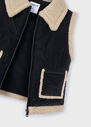 Mayoral Siyah Kız Çocuk İçi Kürklü Yelek 4313