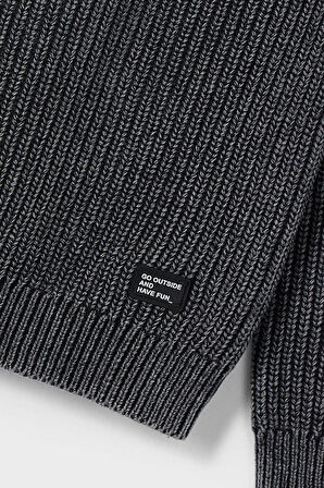 Erkek Çocuk Normal Kalıp Selanik Örgü Pamuklu Triko Kazak - Siyah | 7 Yaş