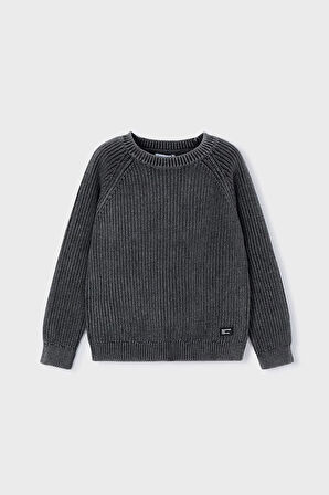 Erkek Çocuk Normal Kalıp Selanik Örgü Pamuklu Triko Kazak - Siyah | 8 Yaş