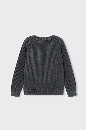 Erkek Çocuk Normal Kalıp Selanik Örgü Pamuklu Triko Kazak - Siyah | 9 Yaş