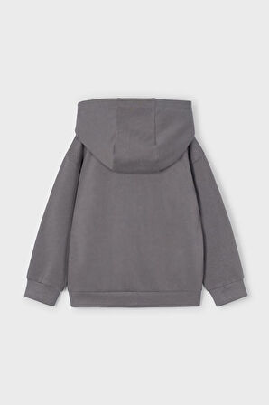 Erkek Çocuk Dinozor Baskılı Kapüşonlu Sweatshirt - Gri | 8 Yaş