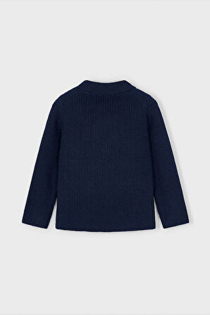 Erkek Çocuk Ceket Yaka Cepli Triko Ceket - Lacivert | 10 Yaş