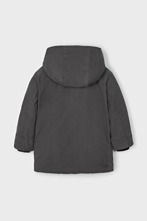 Erkek Çocuk Normal Kalıp Kapüşonlu Esnek Kumaşlı Parka - Gri | 3 Yaş