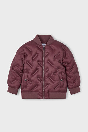 Unisex Çocuk Normal Kalıp Kapitone Dolgulu Bomber Ceket - Mürdüm | 3 Yaş