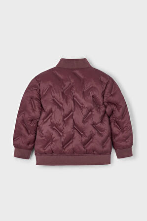 Unisex Çocuk Normal Kalıp Kapitone Dolgulu Bomber Ceket - Mürdüm | 4 Yaş