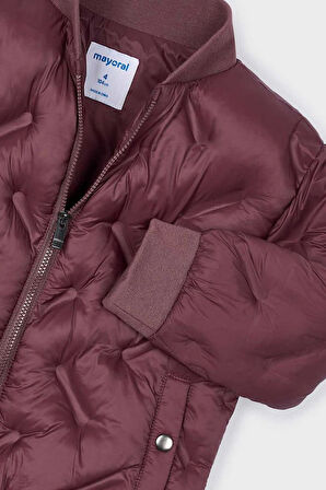 Unisex Çocuk Normal Kalıp Kapitone Dolgulu Bomber Ceket - Mürdüm | 4 Yaş