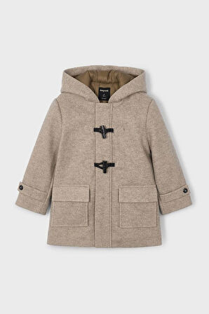 Unisex Çocuk Kapüşonlu Duffle Kaban - Bej | 4 Yaş