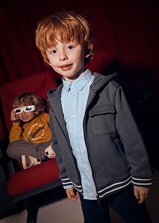 Mayoral Gri Erkek Çocuk Fermuarlı Sweatshirt 4427