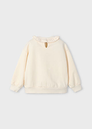 Mayoral Krem Kız Çocuk Fırfırlı Yaka Sweatshirt 4430