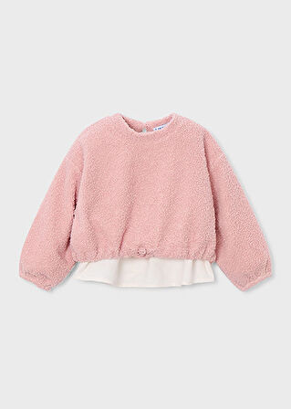 Mayoral Pembe Kız Çocuk Peluş Sweatshirt 4431