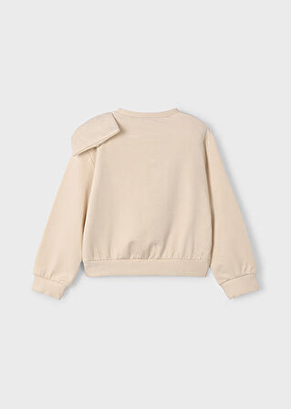 Mayoral Bej Kız Çocuk Fiyonklu Sweatshirt 4434