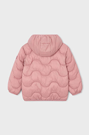 Kız Çocuk Normal Kalıp Kapüşonlu Dalgalı Kapitone Şişme Mont - Pembe | 4 Yaş