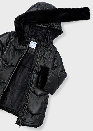 Mayoral Kız Çocuk Parlak Kaban 4-10 Yaş Siyah