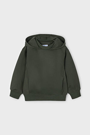 Erkek Çocuk Kapüşonlu Basic Sweatshirt - Haki | 9 Yaş
