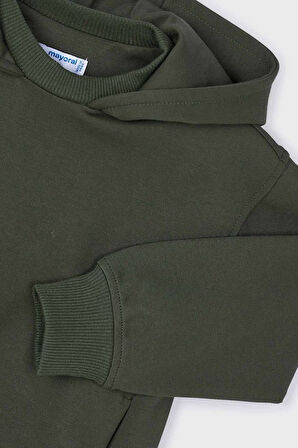 Erkek Çocuk Kapüşonlu Basic Sweatshirt - Haki | 9 Yaş