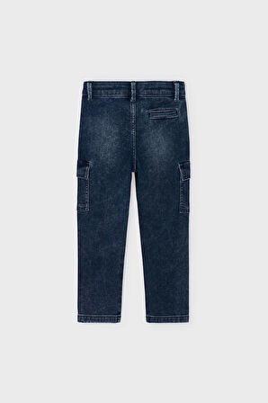 Erkek Çocuk Kargo Cepli Jean Pantolon - Koyu Mavi | 3 Yaş
