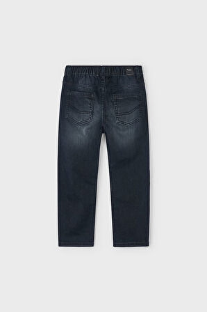 Erkek Çocuk Beli Lastikli 5 Cepli Jogger Jean Pantolon - Siyah | 4 Yaş