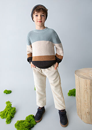 Mayoral Krem Erkek Çocuk Kadife Jogger Pantolon 4568