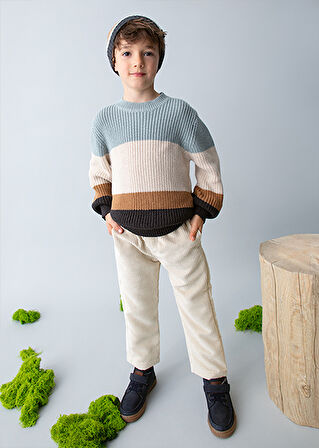 Mayoral Krem Erkek Çocuk Kadife Jogger Pantolon 4568